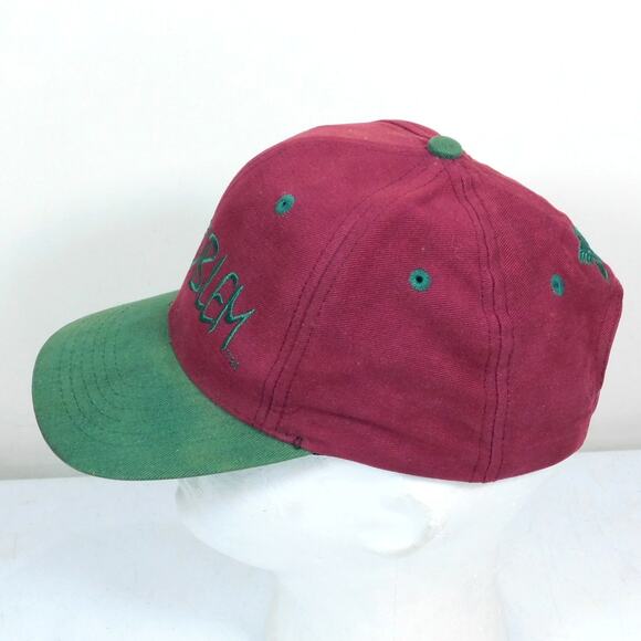 Vintage 90s No Problem Headwear Snapback Hat Red Green Reshaped Crown - Picture 5 of 7